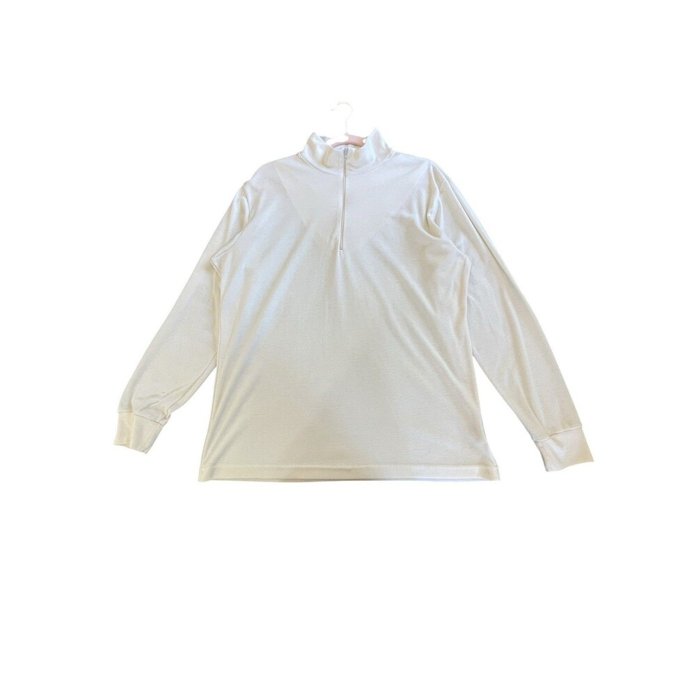Vintage 1990s Patagonia Womens Capilene Baselayer 1/4 Zip Sz Large Off White